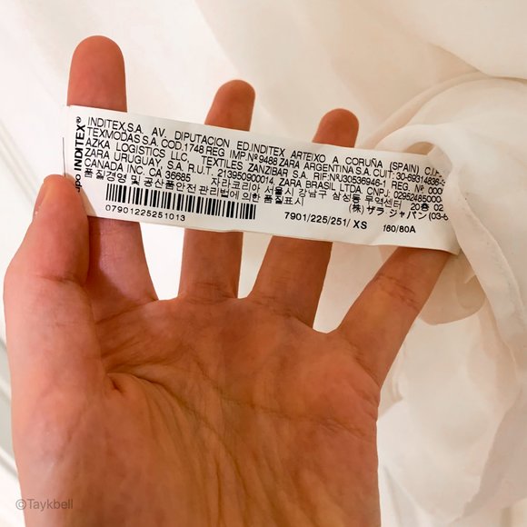 Zara white summer dress front zipper cinch waist - Picture 4 of 7